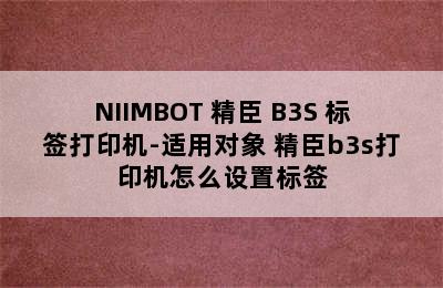 NIIMBOT 精臣 B3S 标签打印机-适用对象 精臣b3s打印机怎么设置标签